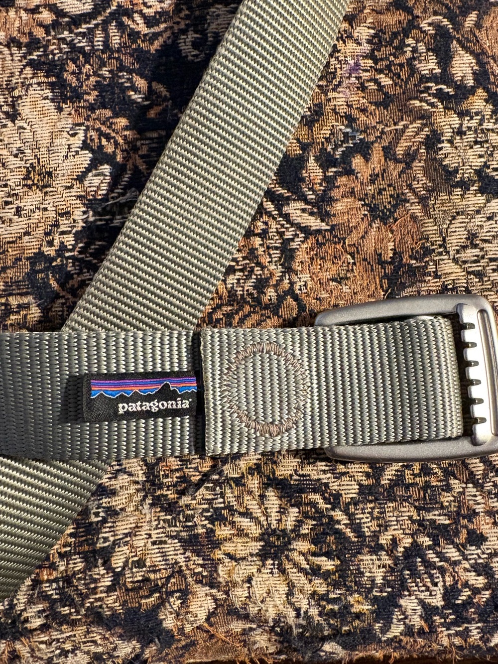 Patagonia Olive Green Webbing Belt with Metal Buckle - Picture 3 of 5